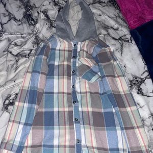 hoodie flannel button down